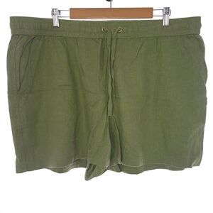 Nautica Solid Olive Green Drawstring Pull On Shorts Womens Size XXL